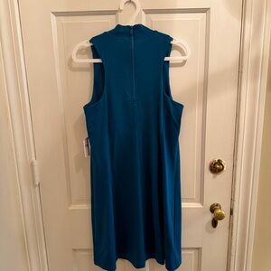 Lou and Grey Luvstretch Mock Neck Halter Dress Teal Blue